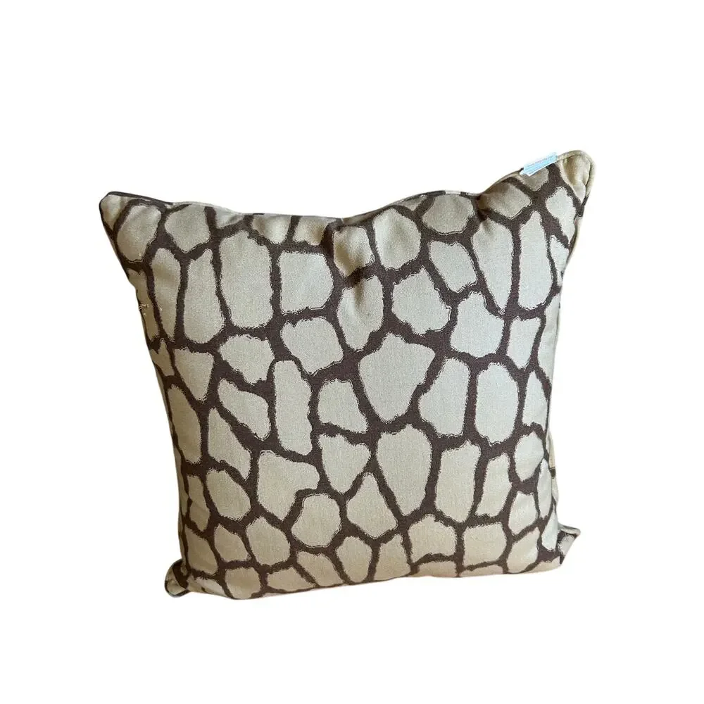 2 Sunbrella indoor outdoor decorative throw pillows giraffe print pattern